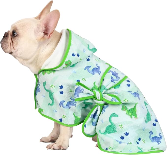 HDE Dog Bathrobe Super Absorbent Quick Drying Puppy Towel Wrap Coat Adjustable by HDE
