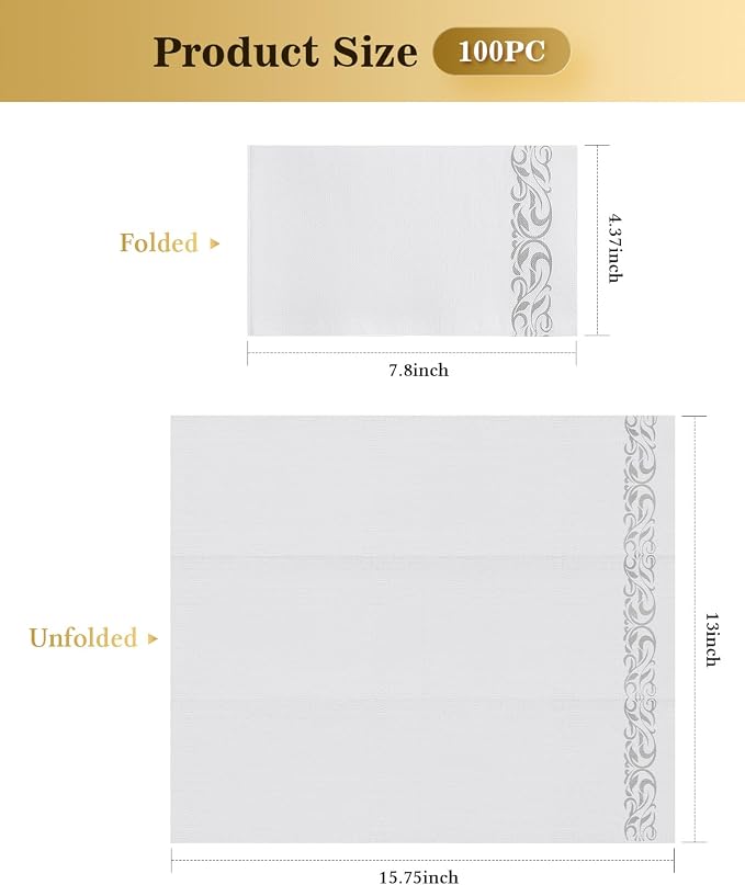 Goodluck 100 Pack 3-Ply Disposable Napkins - Image 2