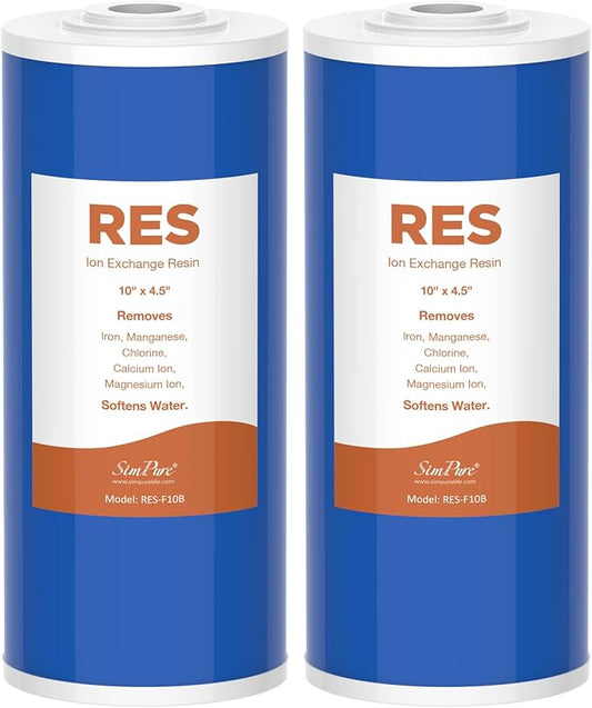 SimPure Whole House Water Filter Cartridges 10" x 4.5" Cation Exchange Resin by SimPure_Water