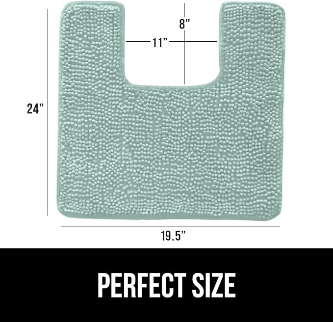 GORILLA GRIP Plush Absorbent Shaggy Chenille Bath Rug Mat - Image 2