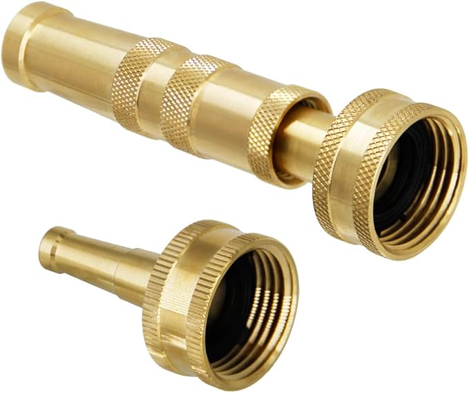 Twinkle Star Solid Brass Heavy Duty Adjustable Twist Hose Nozzle Jet Sweeper - Image 2