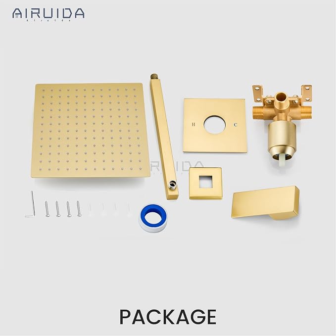 Airuida Shower Faucet Set Bathroom Rain Shower System SUS304 Stainless Steel - Image 9