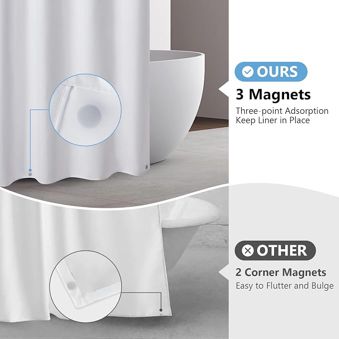 120GSM Ultimate Waterproof Fabric Shower Curtain Liner - Image 6