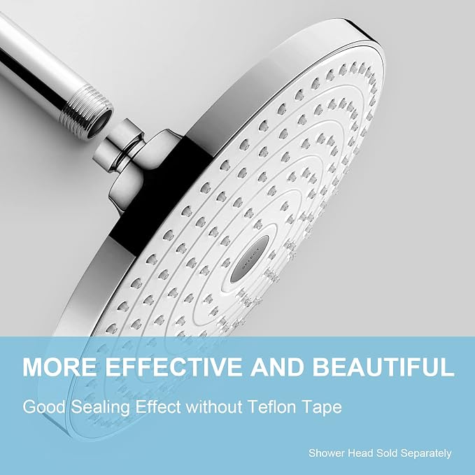 OFFO Shower Arm with Flange, 3 in Ceiling Mount Replacement Rain Shower Head - Image 2