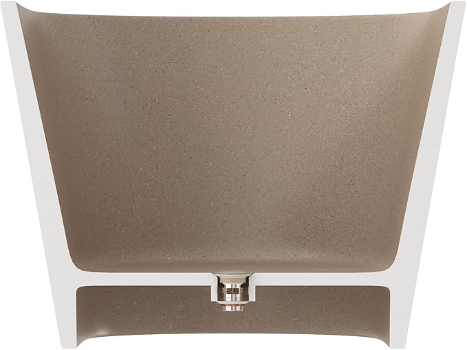 Stone Resin Freestanding Bathtub 59", Terrazzo Bathtub Soaking Tub, Solid - Image 7