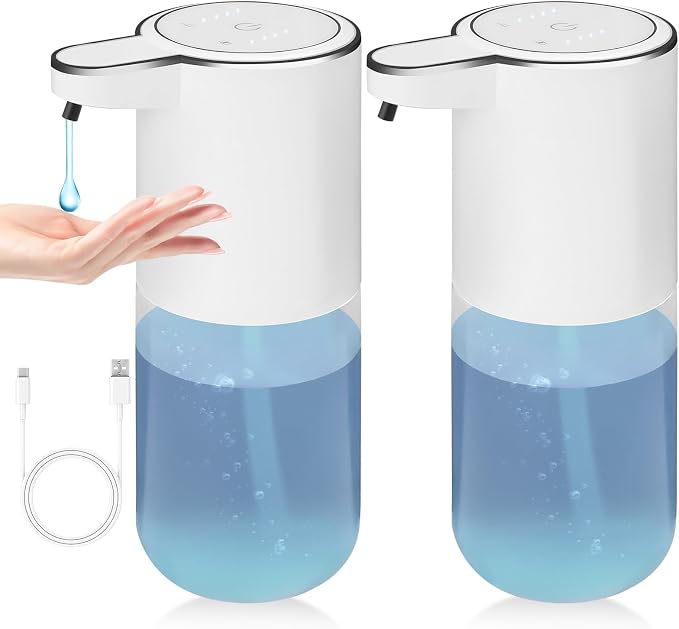 2 Pack Soap Dispenser, Automatic Liquid Soap Dispenser Touchless, 13.5oz/400ml by VZZNN
