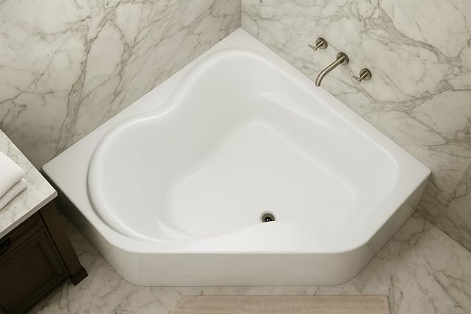 Carver Tubs - CK5959 - Modern Acrylic Fiberglass Soaking Corner Bathtub by CarverTubs