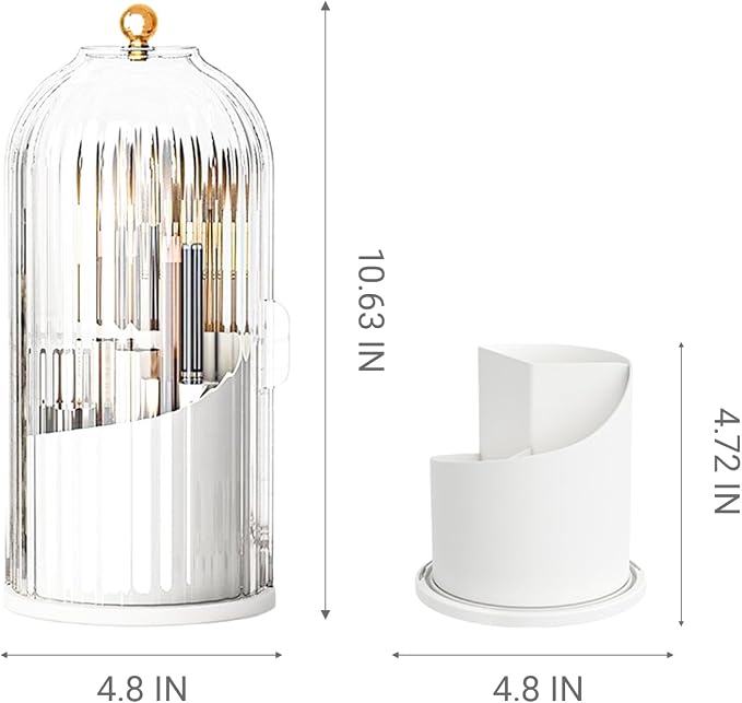Birdcage-Style Concealed Toothbrush Holder Sliding Lid Bathroom Counter - Image 2