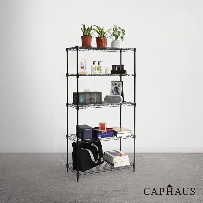 CAPHAUS 3/4/5-Tier Adjustable Height Wire Shelving Unit, Wire Rack Shelving - Image 7