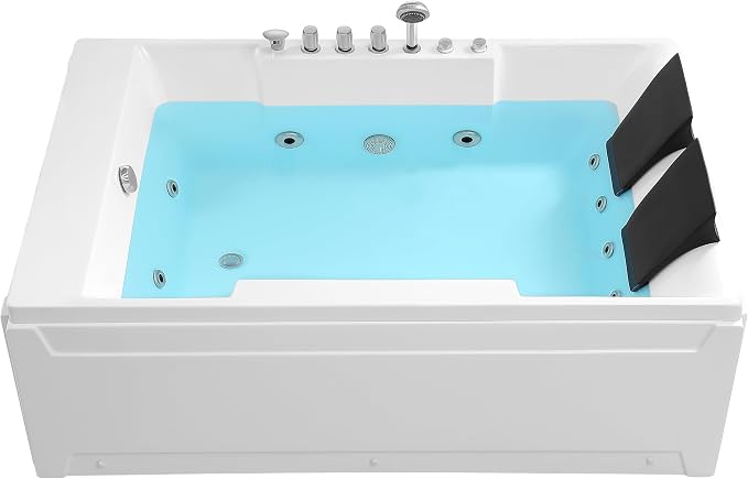 Empava 72" x 48" Whirlpool Tub, 2 Person Jetted Bathtub, Hydro Massage & - Image 14