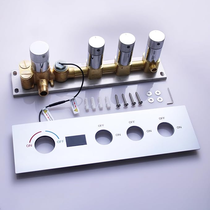 Polished Chrome 16X24 inch Ceiling Mounted Rain Shower Head System, Digital - Image 7