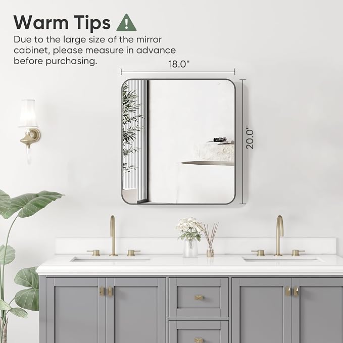 Rresyet 18 x 20 Bathroom Mirror Cabinet - Image 7