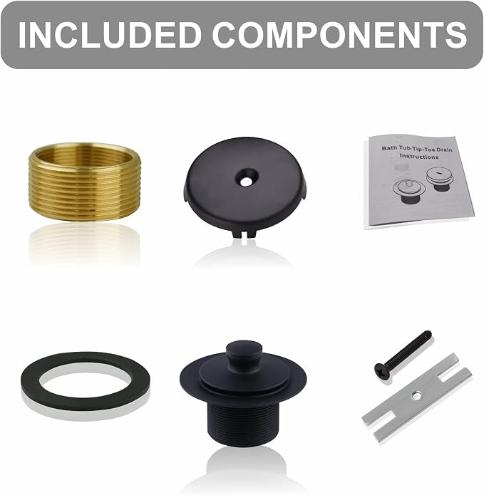 Matte Black Tub Drain and Overflow Kit - Image 6