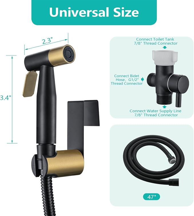 BARROCK Handheld Bidet Sprayer for Toilet, Stainless Steel Metal Made Baby - Image 7
