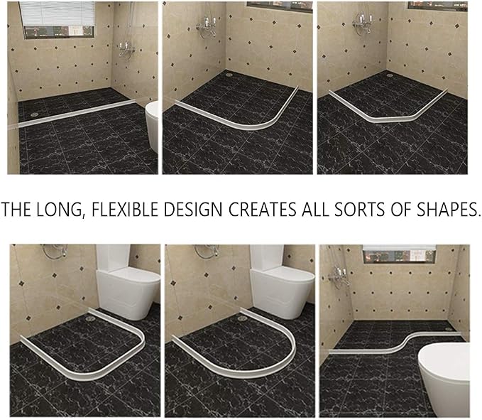 Duzzy 75 Inch Collapsible Shower Threshold Water Dam, Suitable - Image 4