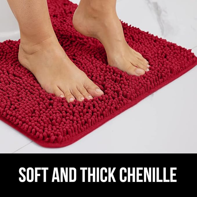 GORILLA GRIP Bath Rug Mat 44x26, Thick Soft Absorbent Chenille, Quick Dry - Image 3