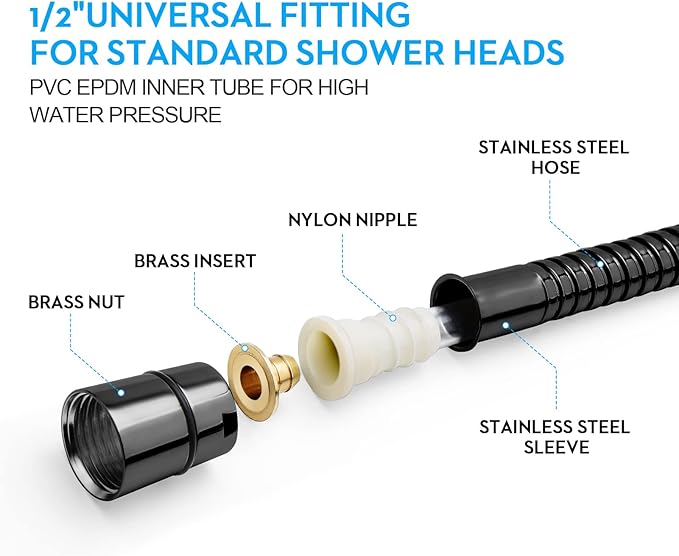 Shower Hose Extra Long 79 Inches Handheld Shower Head Hose - Image 3
