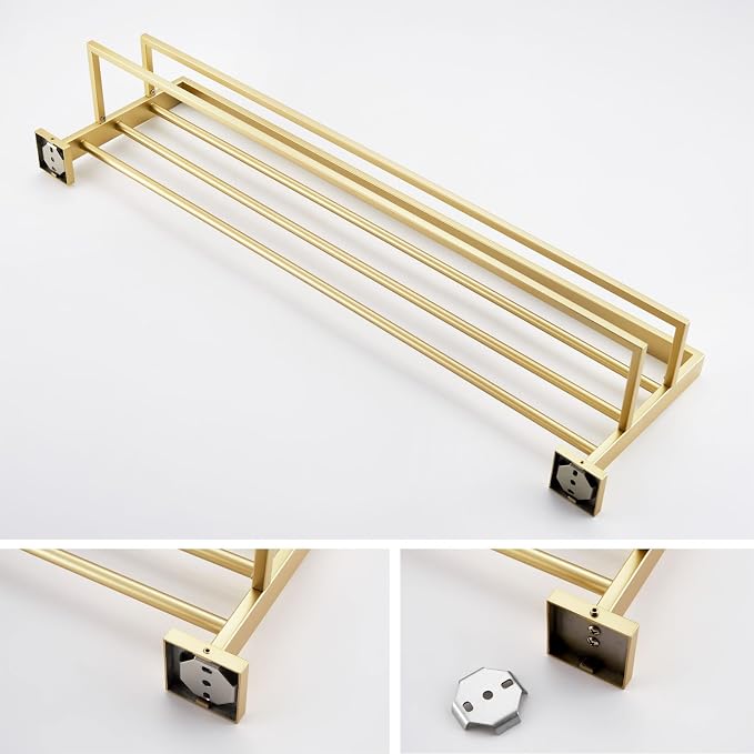 KOKOSIRI 32'' Towel Shelf Holder Bathroom Towel Rack - Image 7