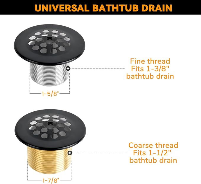 Matte Black Trip Lever Bath Tub Drain Kit, Universal - Image 6