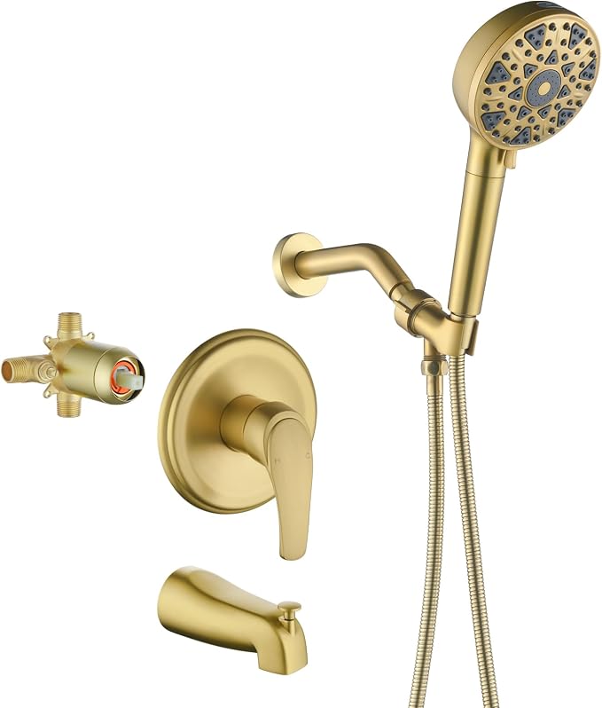Brushed Gold Shower Faucet Set by SHAMANDA