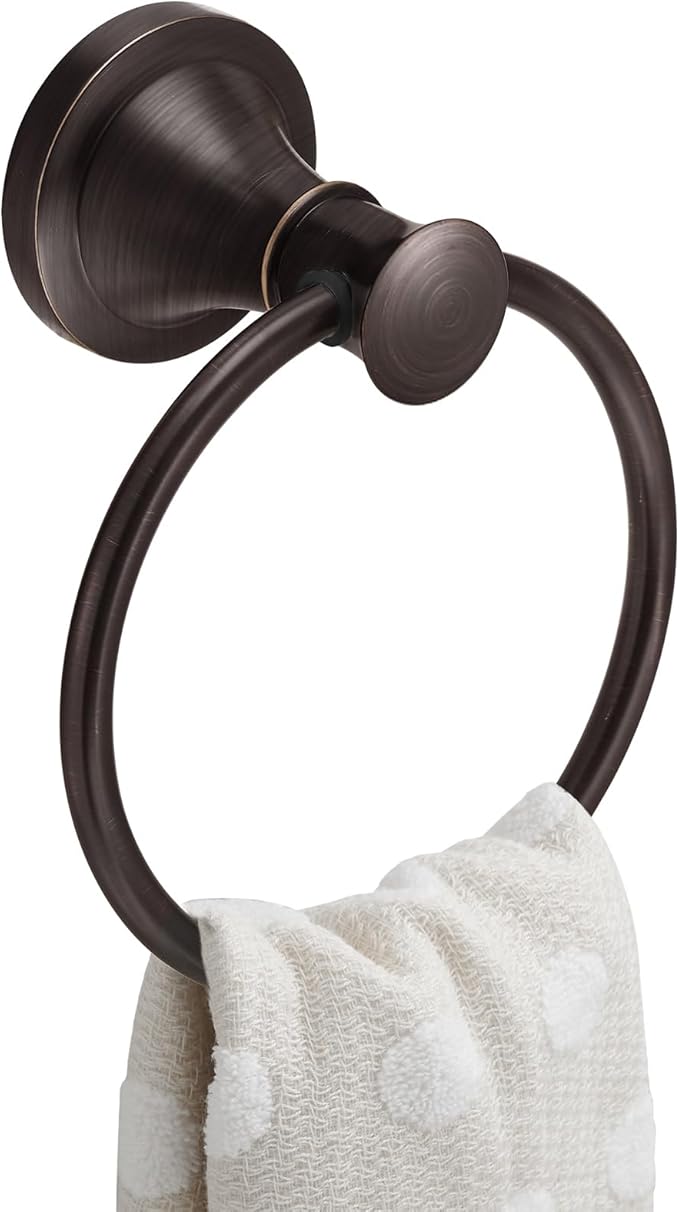 BESy Oil Rubbed Bronze Bathroom Hand Towel Ring Towel Holder, Rustproof Wall by BESy