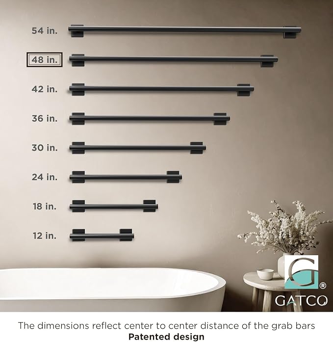 Elevate 48" L Grab Bar, Matte Black - Image 3