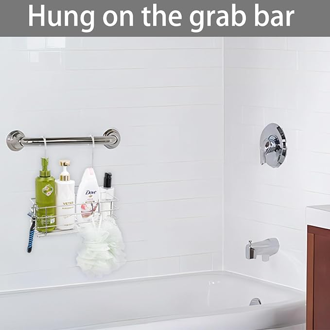2pcs Single-Layer Hanging Shower Caddy, Rustproof Shelves Rack - Image 4