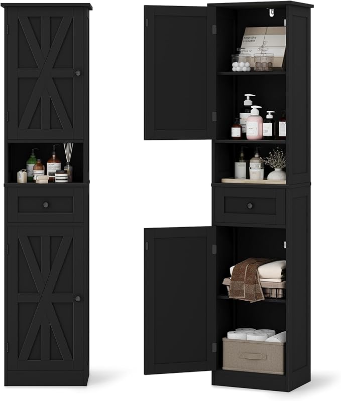 67" H Tall Bathroom Cabinet, Narrow Storage Cabinet - Image 9