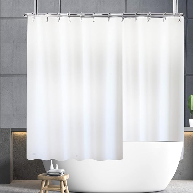 YISURE White Short 60 Inch Shower Curtain by YISURE