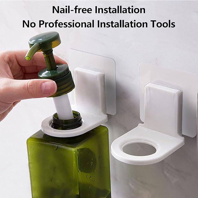 4 Pack Shower Gel Bottle Rack Hook Self Adhesive Wall Mounted No Drilling - Image 7