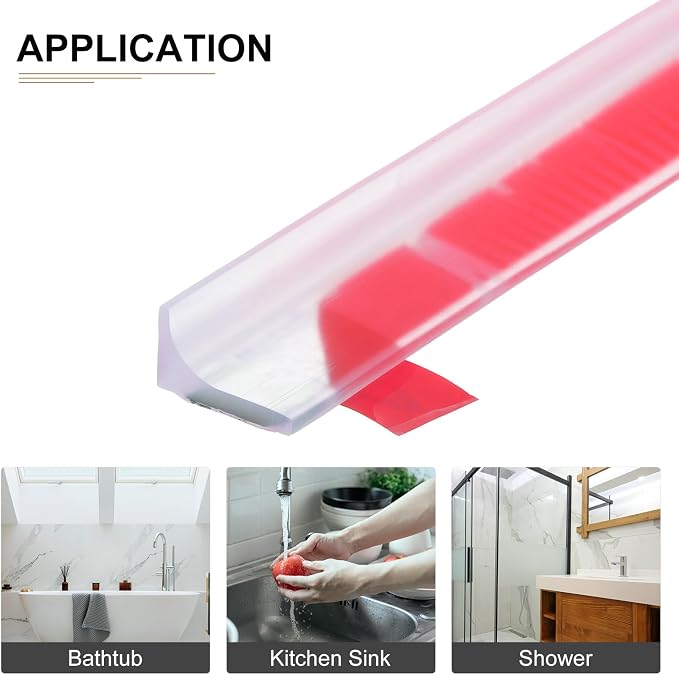 39"x0.8"x0.5" Collapsible Shower Barrier Stopper - Image 4