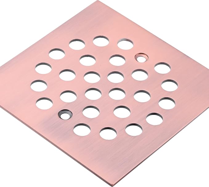 Square 4-1/4 Inch Screw-in Shower Drain Cover Replacement Square Floor Drainer - Image 3