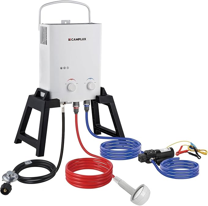 CAMPLUX Outdoor Portable Propane Caming Water Heater 1.32 GPM by CAMPLUX