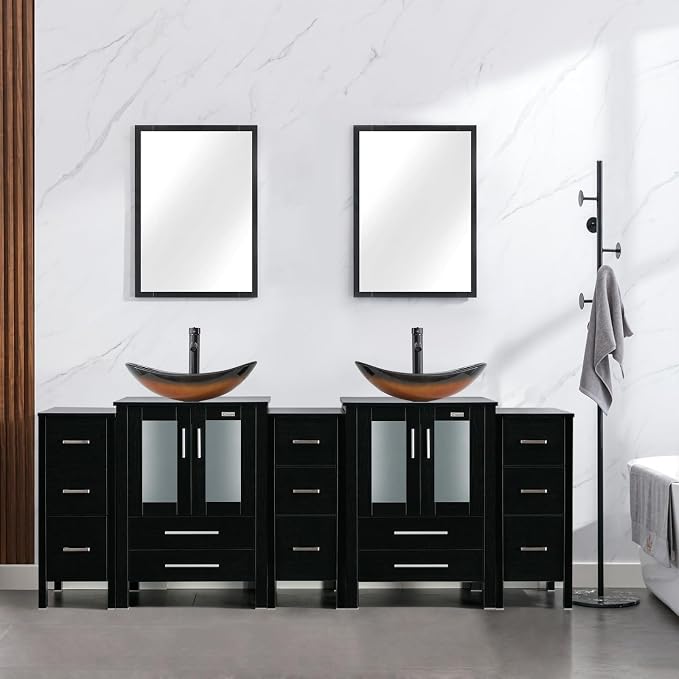 eclife 84" Modern Bathroom Vanity Sink Combo Freestanding Cabinet by eclife