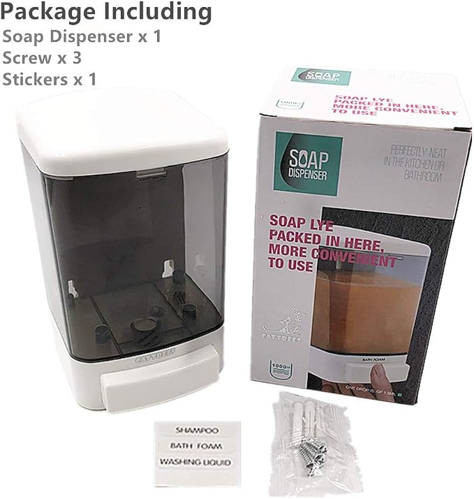 Manual Soap Dispenser Kitchen Bathroom 33.8oz/1000ml Wall Mounted Hand - Image 7
