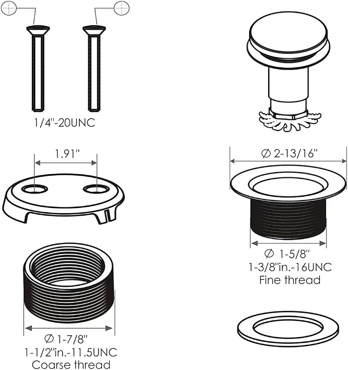 Champagne Bronze Bathtub Drain Stopper and Overflow Kit, Solid Brass Tip-Toe - Image 6