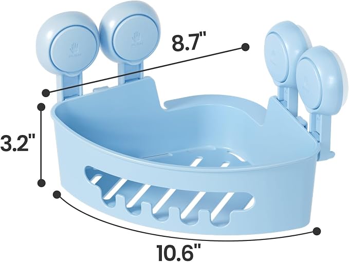 TAILI Corner Shower Caddy with Suction Cups, Wall Mounted Organizer Plastic Rack - Image 4