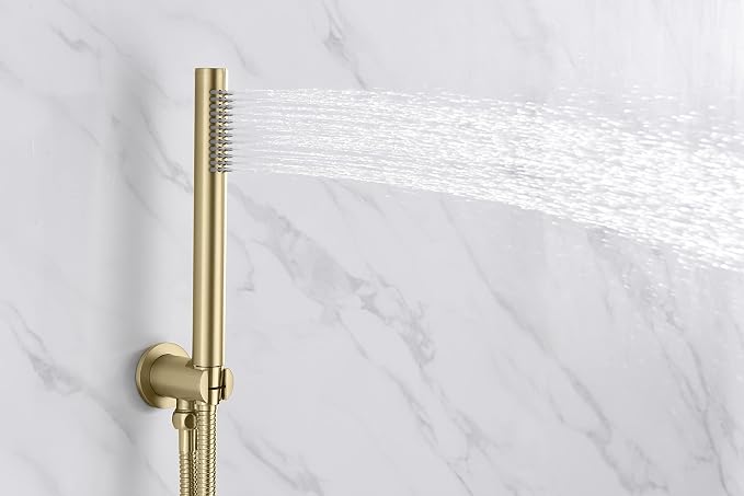 SUMERAIN Shower System with Tub Spout and Handheld Shower, Brass Rain Shower - Image 9