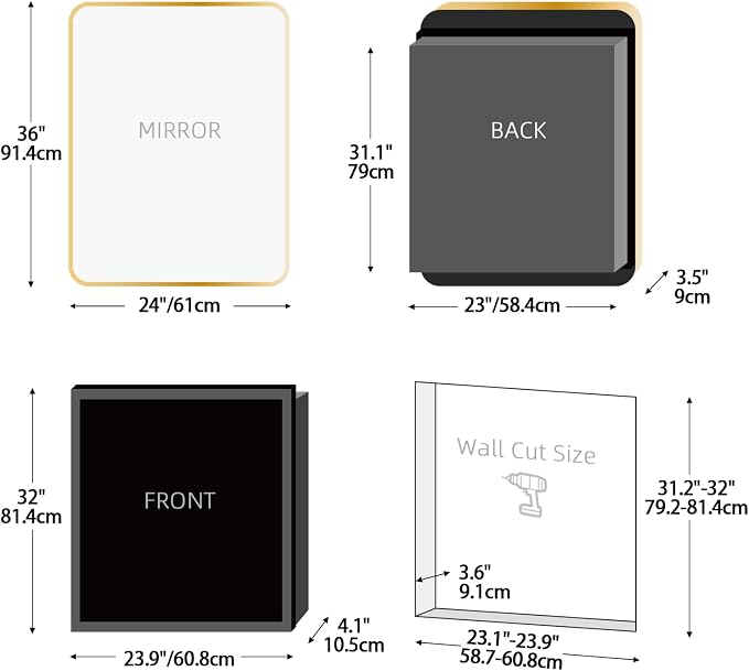 Rectangle Bathroom Medicine Cabinet - Image 2