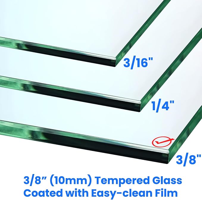 30" W x 76" H Frameless Shower Screen, Fixed Glass Panel - Image 3