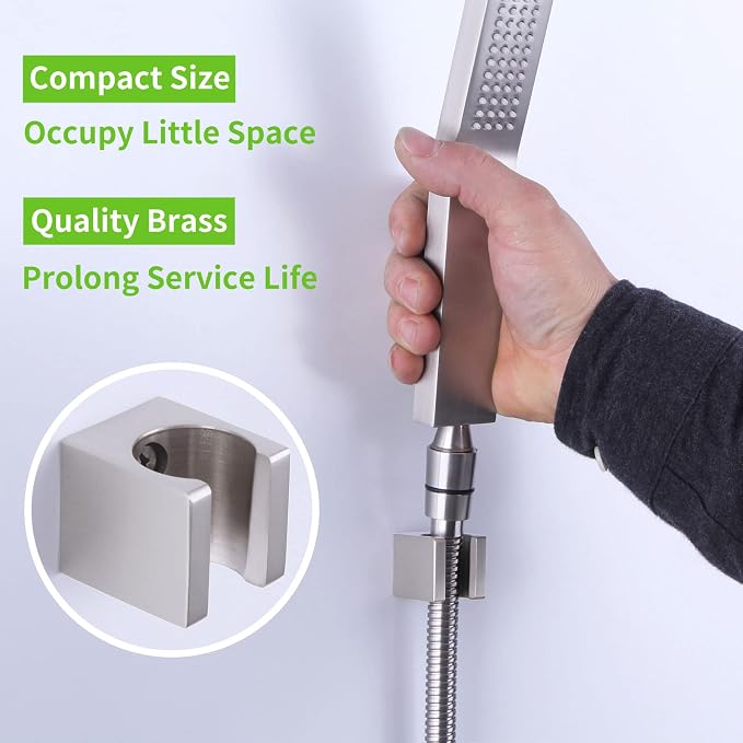 Angle Simple Shower Head Holder, Brass Shower Wand Bracket, Handheld Sprayer - Image 4