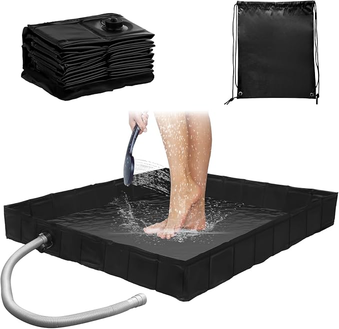 Portable Shower Base, Foldable Camping Shower Pan by ZUUDYSEN