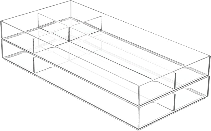 iDesign Clarity Plastic Divided Drawer Organizer, Storage Container - Image 8