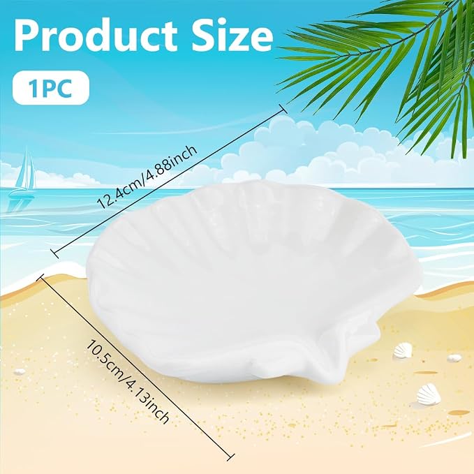 Ceramic Soap Holder, Sea-Shell Soap Tray - Image 2