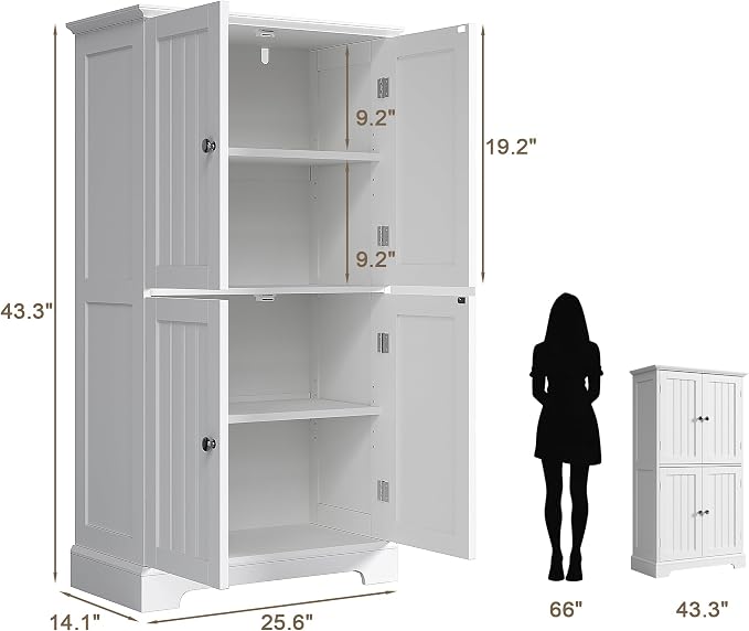ChooChoo Bathroom Floor Cabinet, Modern Bathroom Storage Cabinet - Image 3