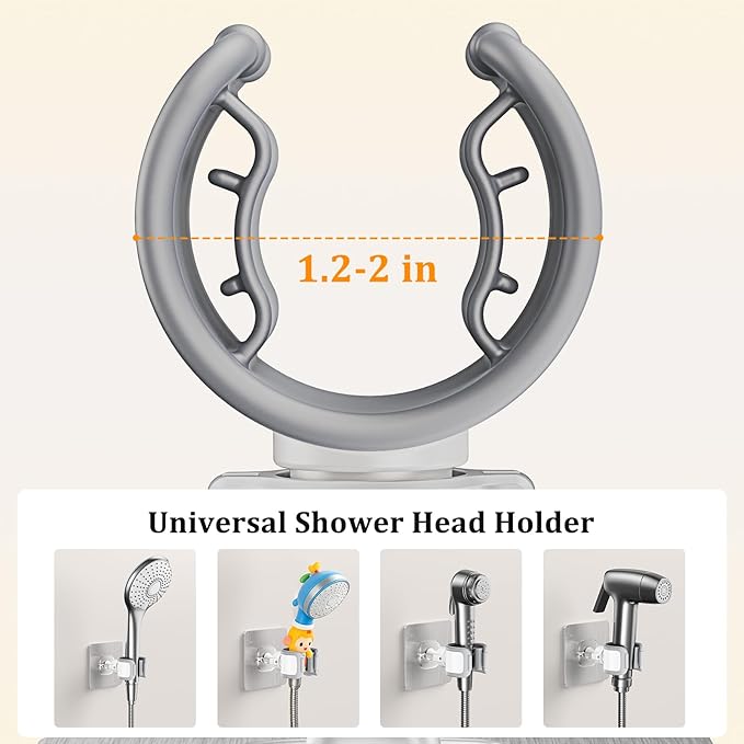 Adjustable Wall Mounted Shower Head Holder, Strong Adhesive & Drilling 2 - Image 6