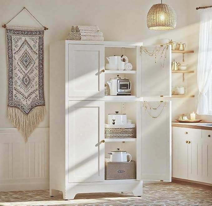Metal Pantry Cabinet, Tall Kitchen Pantry Storage Cabinet by Unknown