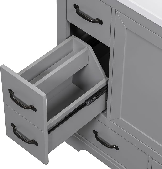 Favfurish 36" Bathroom Vanity Without Top Sink, 6-Drawer Freestanding Cabinet - Image 12