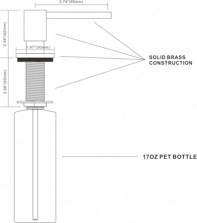 All Brass Built in Soap Dispenser - Image 5