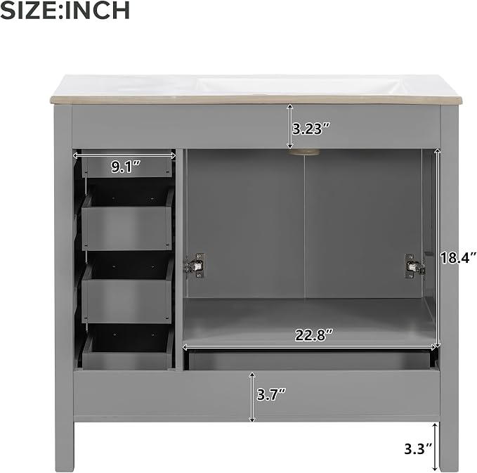 Harper & Bright Designs 36" Bathroom Vanity - Image 5
